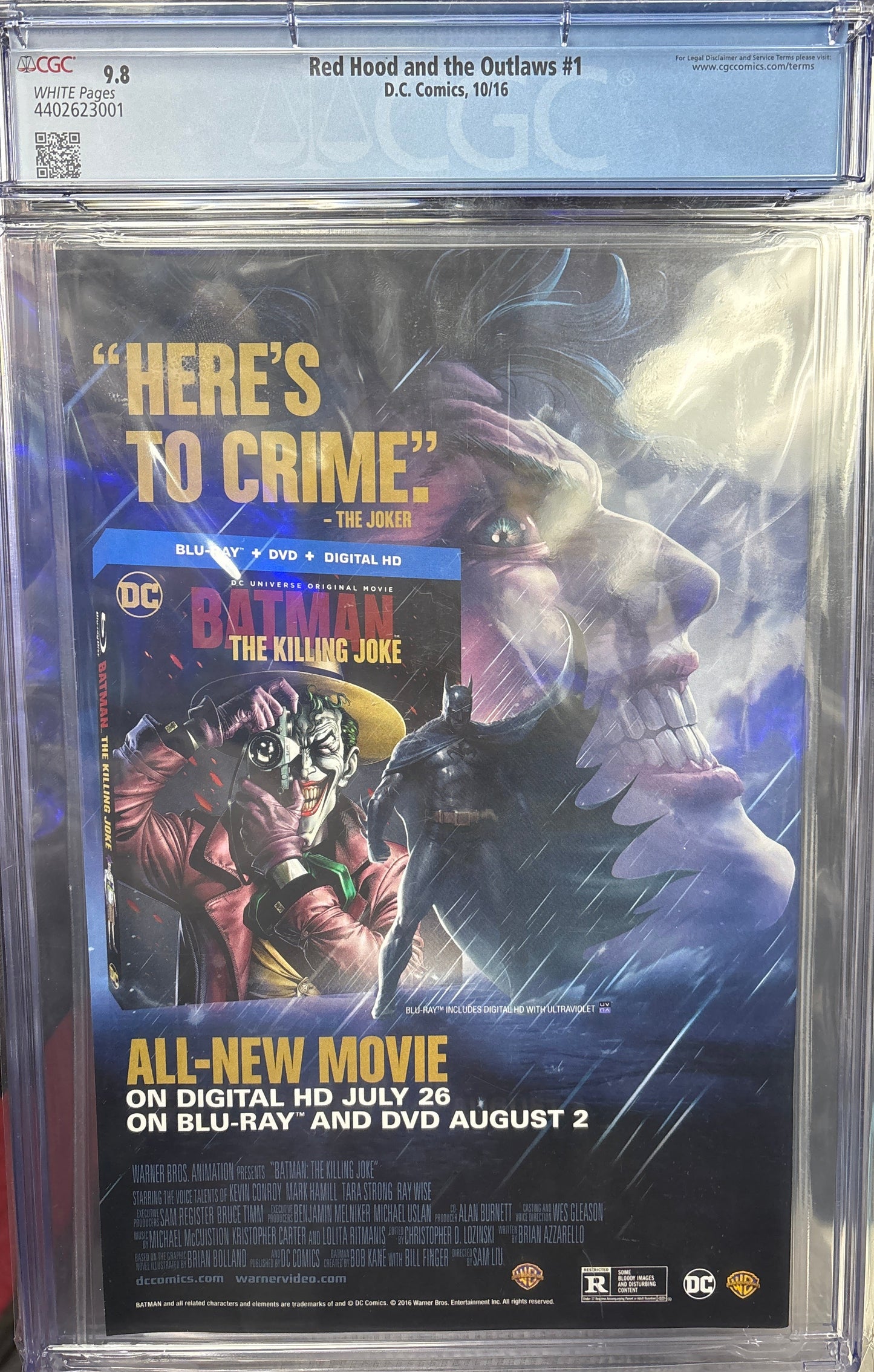 CGC UNIVERSAL GRADE 9.8 DC COMICS RED HOOD AND THE OUTLAWS #1