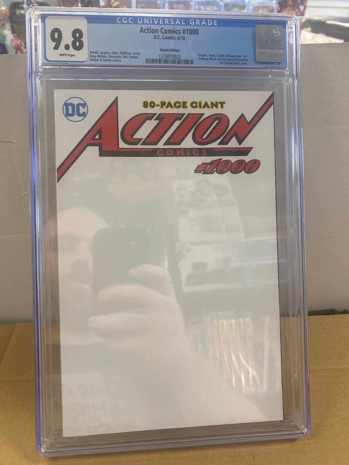 DC COMICS ACTION COMICS #1000(2018) SKETCH COVER CGC 9.8 WP