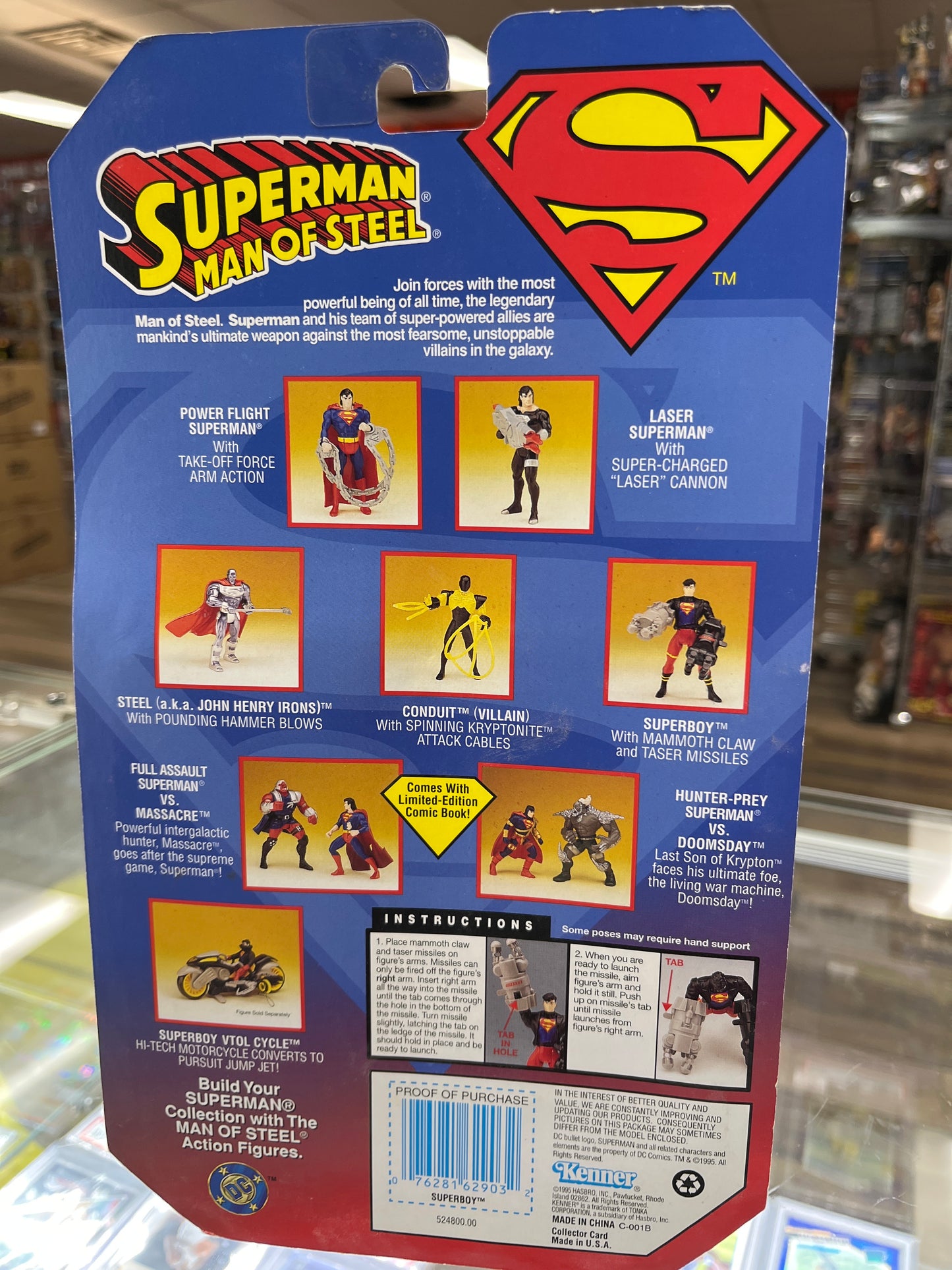 DC SUPERMAN OF STEEL SUPERBOY ACTION FIGURE