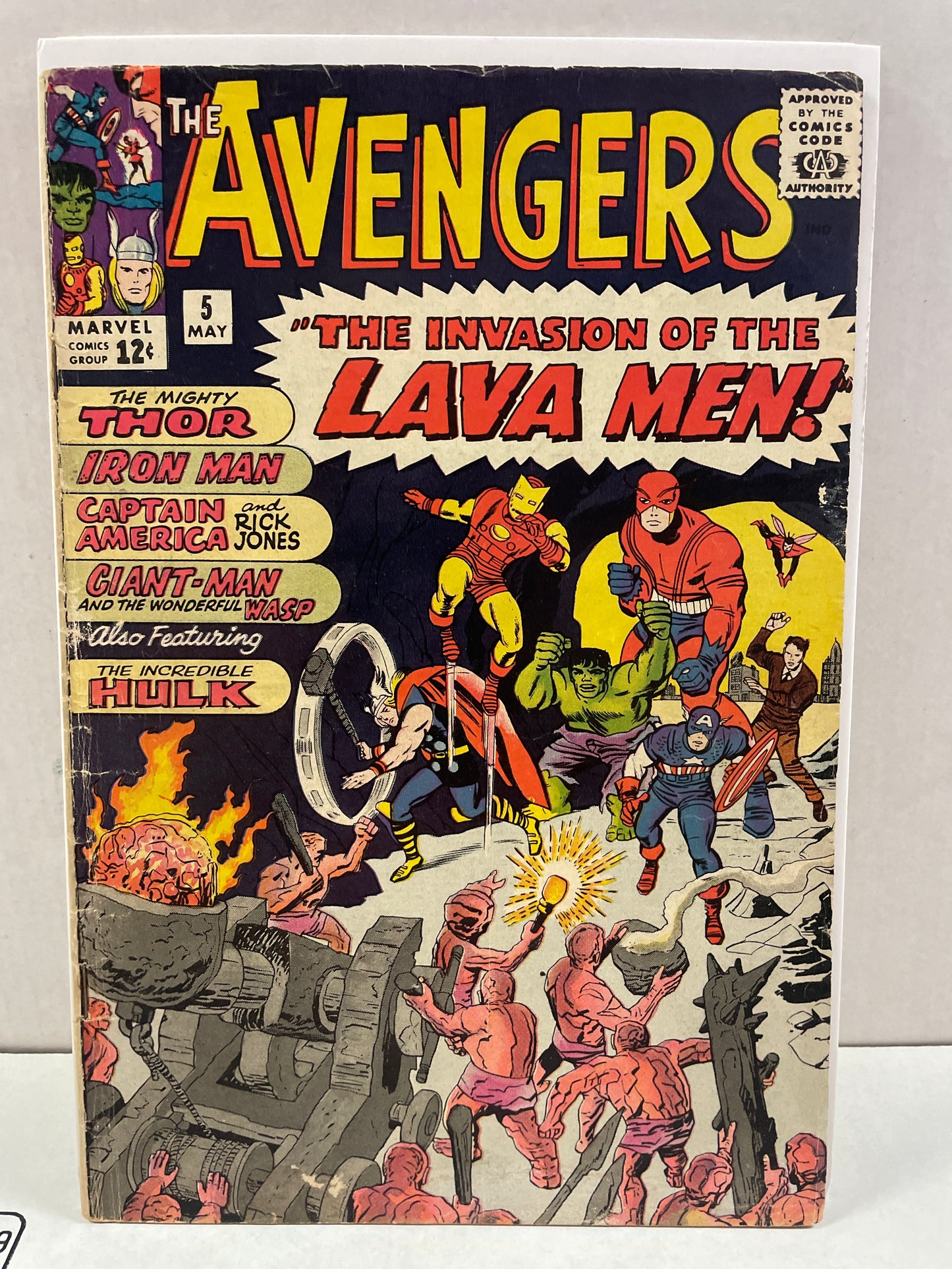 THE AVENGERS #5 (1964 MARVEL SILVER AGE!) 1st LAVA MEN & KING BASSALO APPEARANCE!
