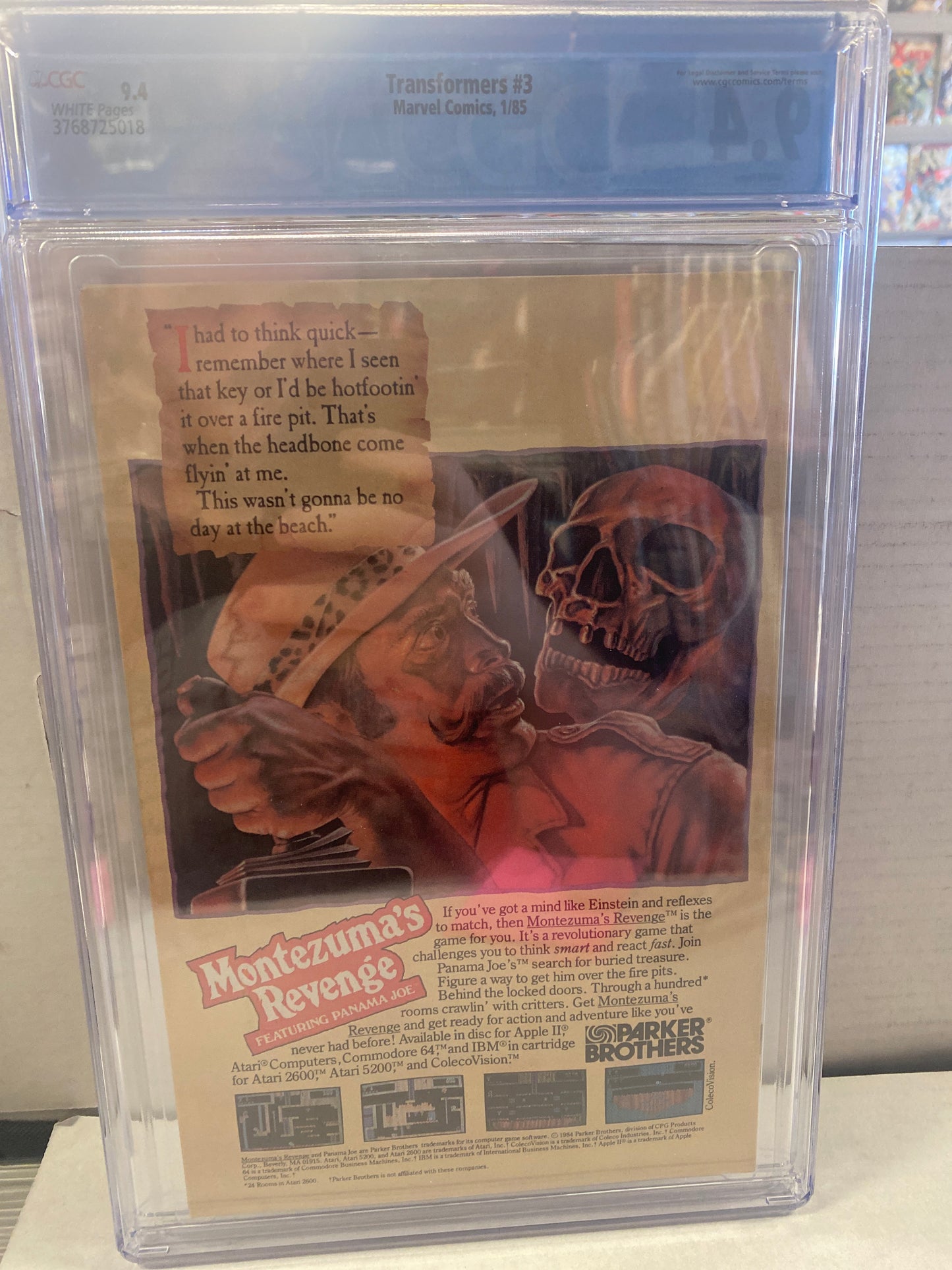 MARVEL COMICS TRANSFORMERS #3 (1985) CGC 9.4 WP