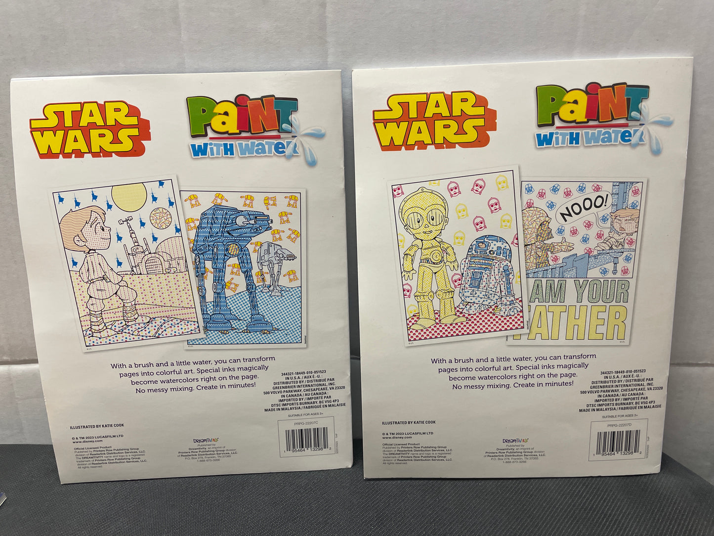STAR WARS “PAINT WITH WATER” COLORING & ACTIVITY BOOKS! (2023, NEW, INCLUDES 2 BOOKS!)