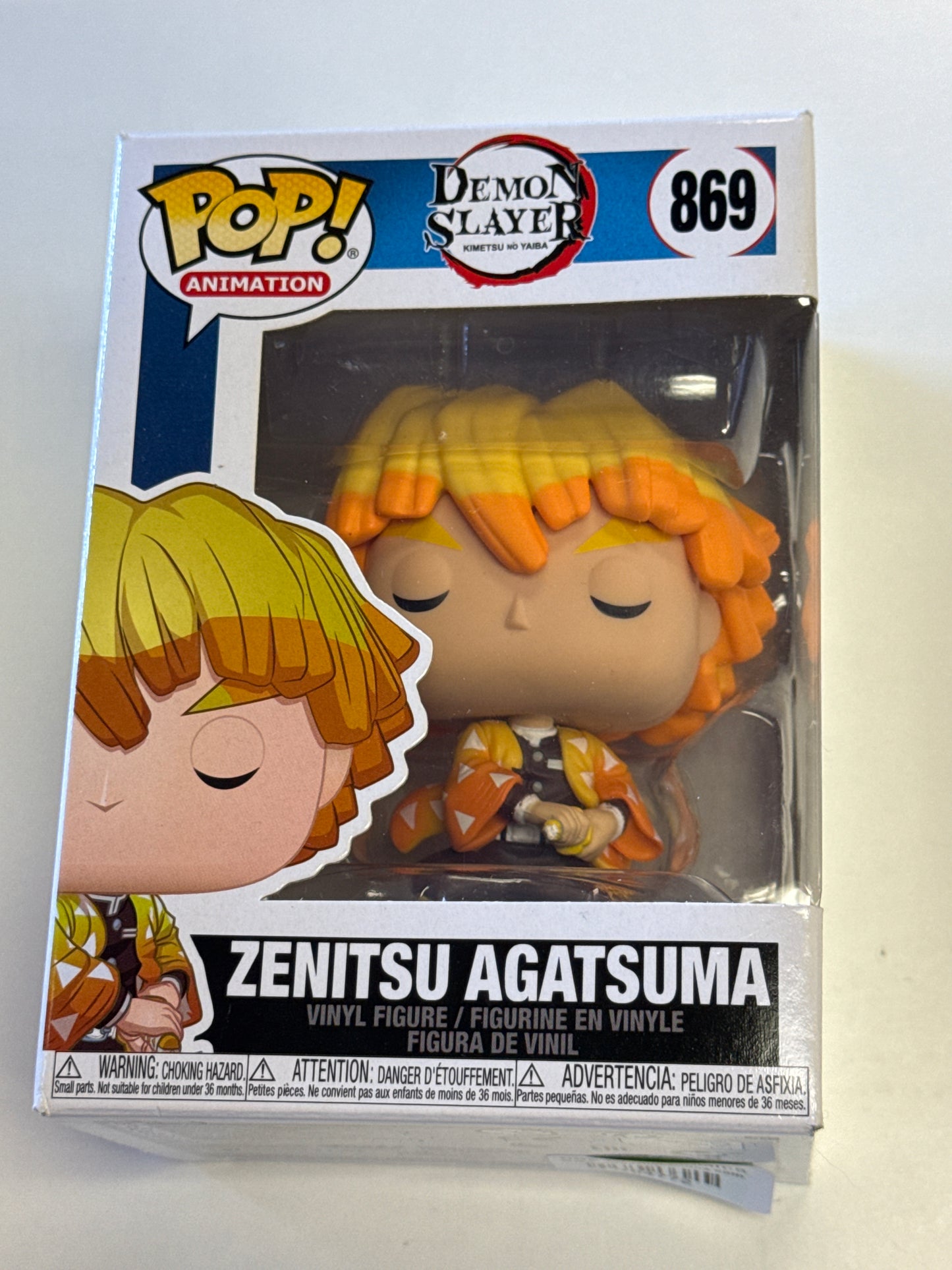 FUNKO POP ANIMATION DEMON SLAYER ZENITSU AGATSUMA 869 GOOD CONDITION IN BOX