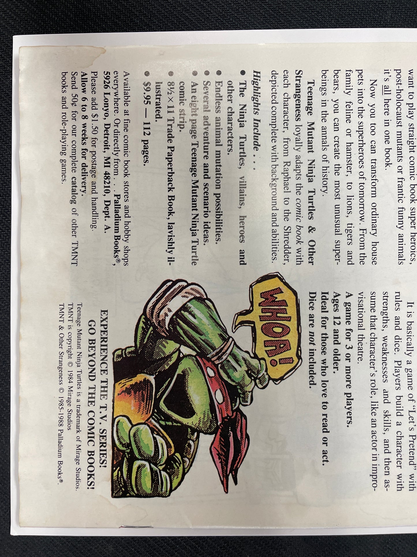TEENAGE MUTANT NINJA TURTLES ADVENTURES #3 VF- (1988 EASTMAN & LAIRD CLASSIC!)