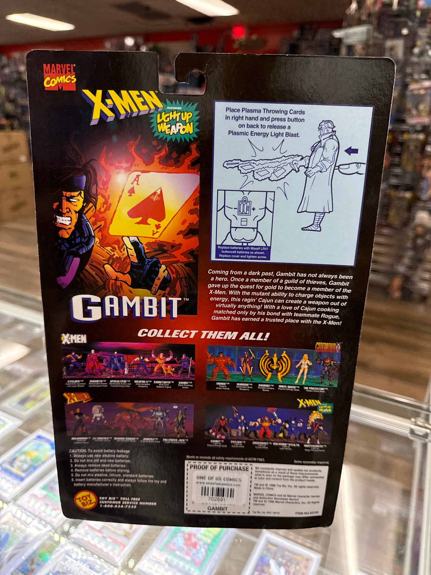 Marvel X-Men Gambit w/ Light Up Weapon