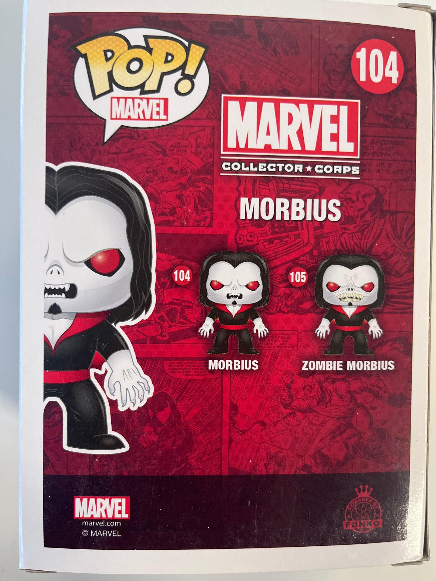 FUNKO POP MARVEL COLLECTOR CORPS #104 EXCLUSIVE MORBIUS