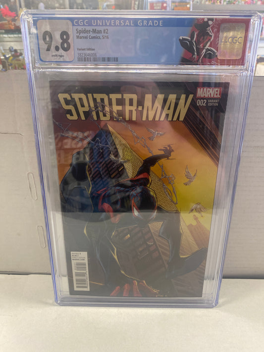 MARVEL COMICS SPIDER-MAN #2 (2016) VARIANT EDITION CGC 9.8 WP CUSTOM LABEL