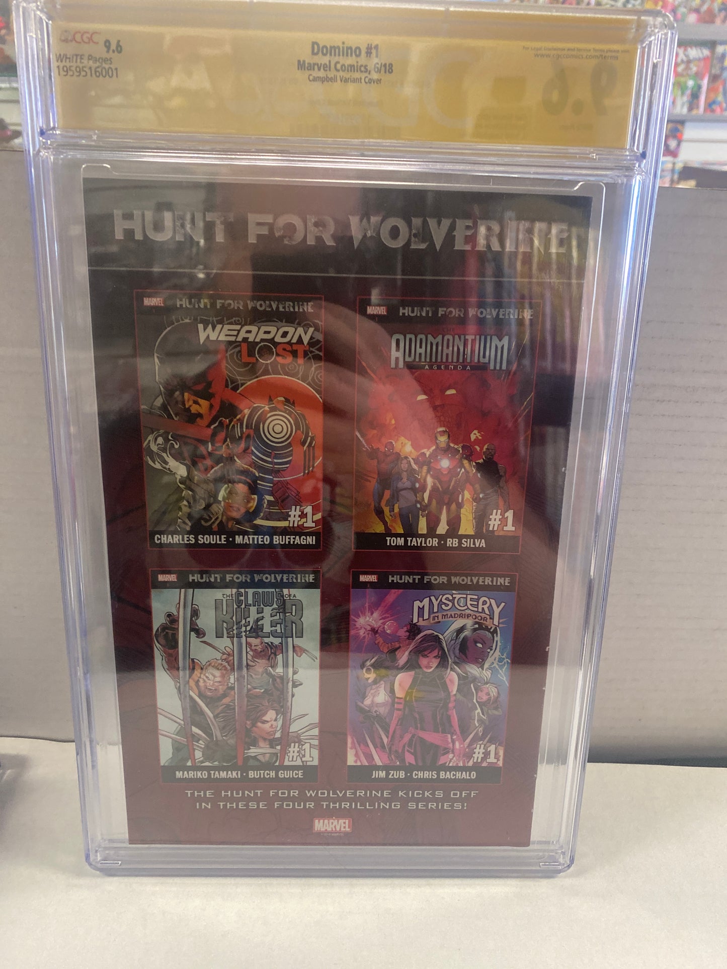 MARVEL COMICS DOMINO #1 (2018) CAMPBELL VARIANT COVER SIGNED AND SKETCHED BY CAMPBELL SS CGC 9.6 WP