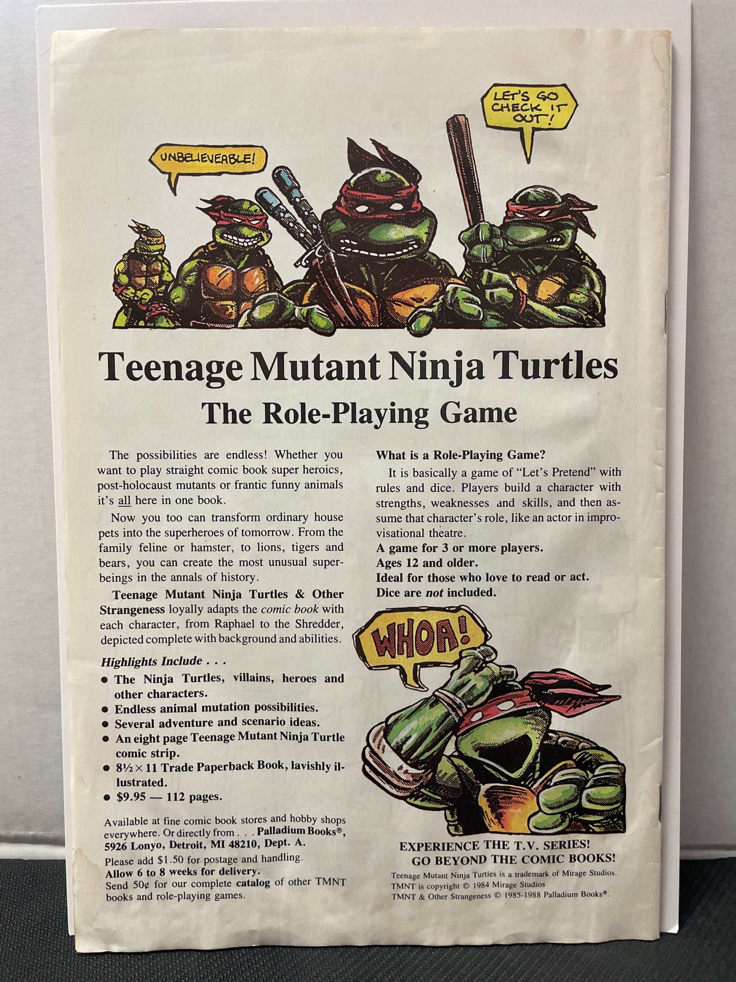 TEENAGE MUTANT NINJA TURTLES ADVENTURES #3 VF- (1988 EASTMAN & LAIRD CLASSIC!)