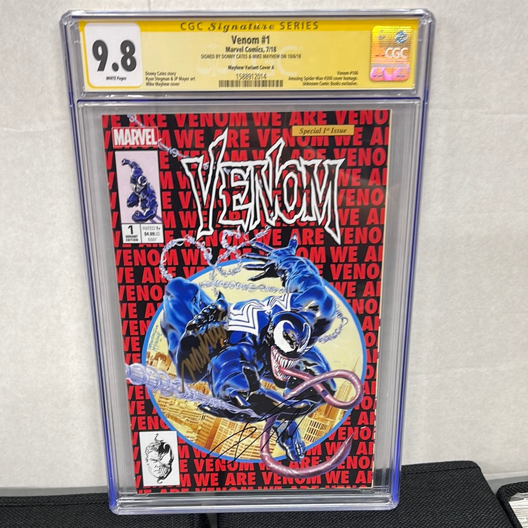 Venom #1 CGC SS 9.8 Signed Mike Mayhew Donny Cates Cover D Megacon Convention shops