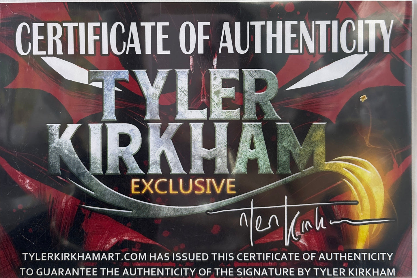 FINAL BOSS #1 SIGNED BY TYLER KIRKHAM WITH CERTIFICATE OF AUTHENTICITY