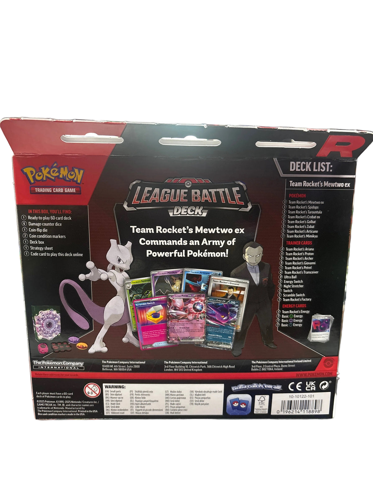 POKEMON LEAGUE BATTLE DECK TEAM ROCKETS MEWTWO EX