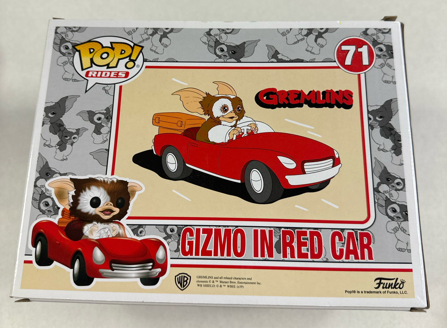 GREMLINS GIZMO IN RED CAR 71 EXCLUSIVE FUNKO (2019, EXCELLENT CONDITION)