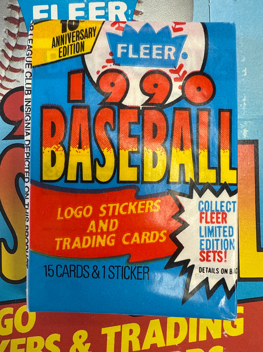 Fleer 1990 MAJOR LEAGUE BASEBALL CARDS BOX packs