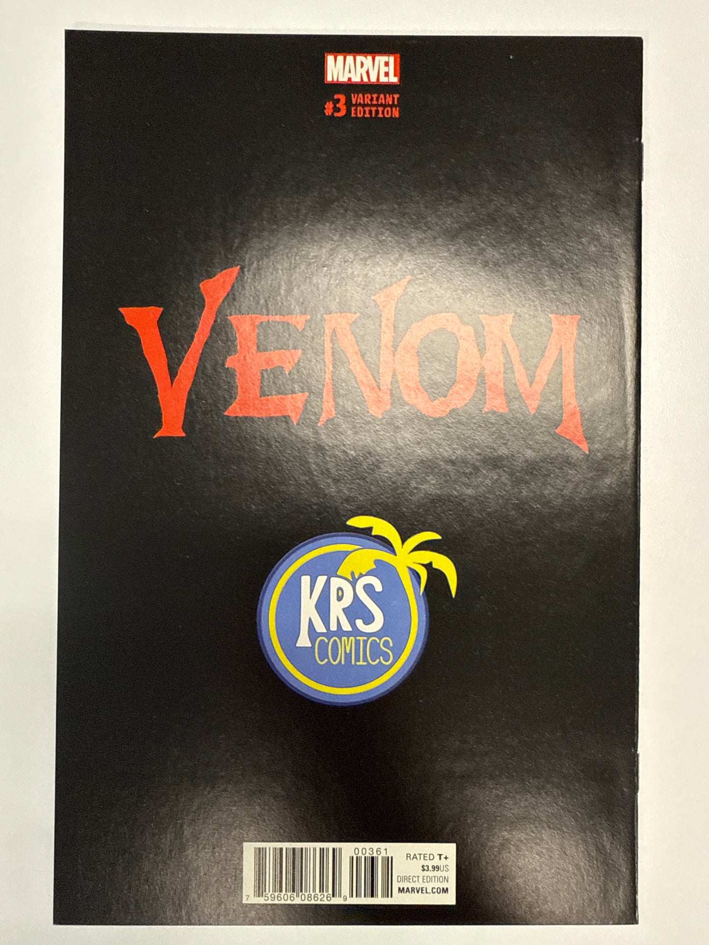 MARVEL COMICS VENOM #3 TYLER KIRKHAM VARIANT KRS COMICS STORE EXCLUSIVE VOL 3 COLOR VARIANT