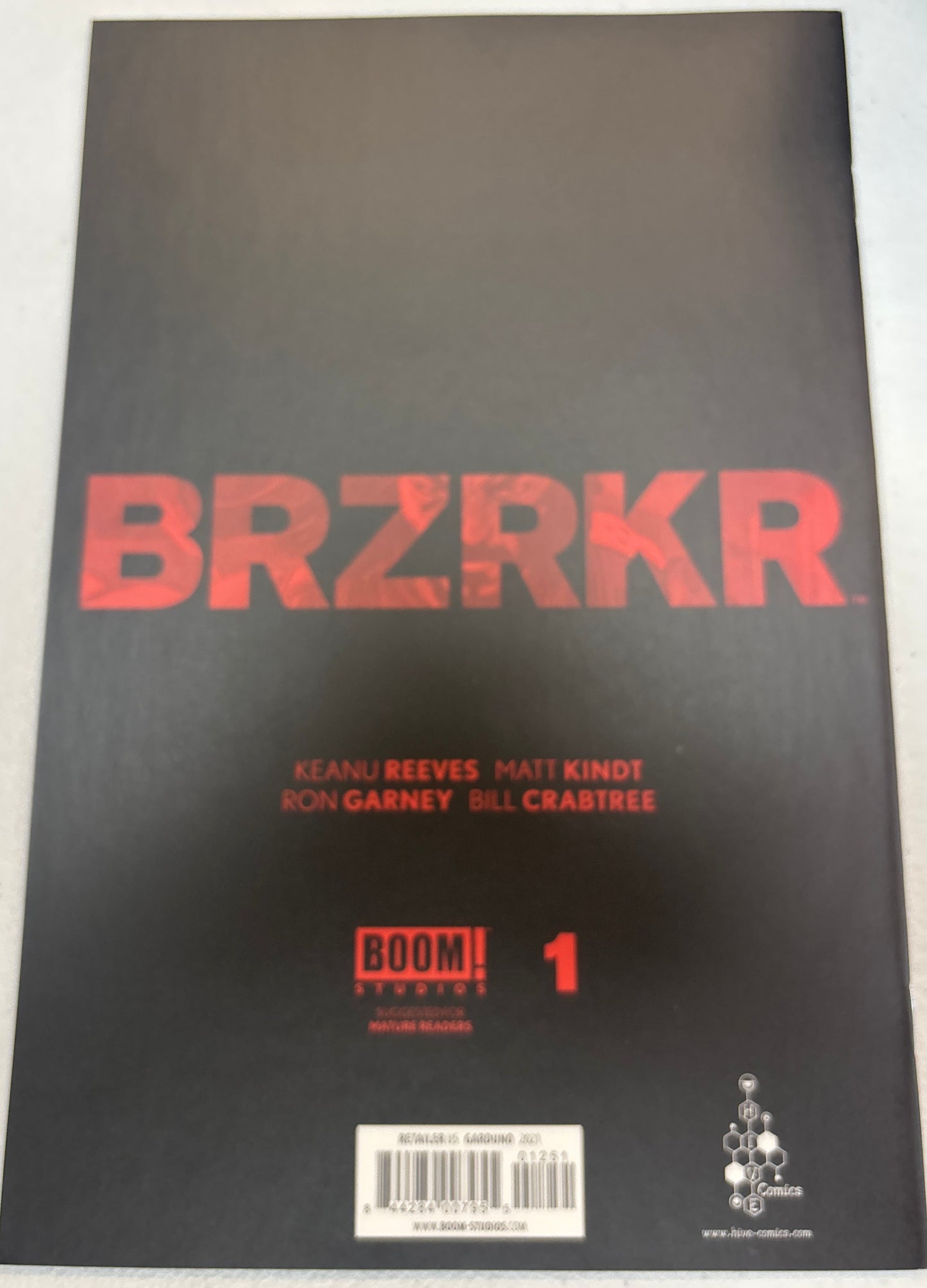 BRZRKR #1 VICTOR GARDUNO KEANU REEVES VIRGIN VARIANT