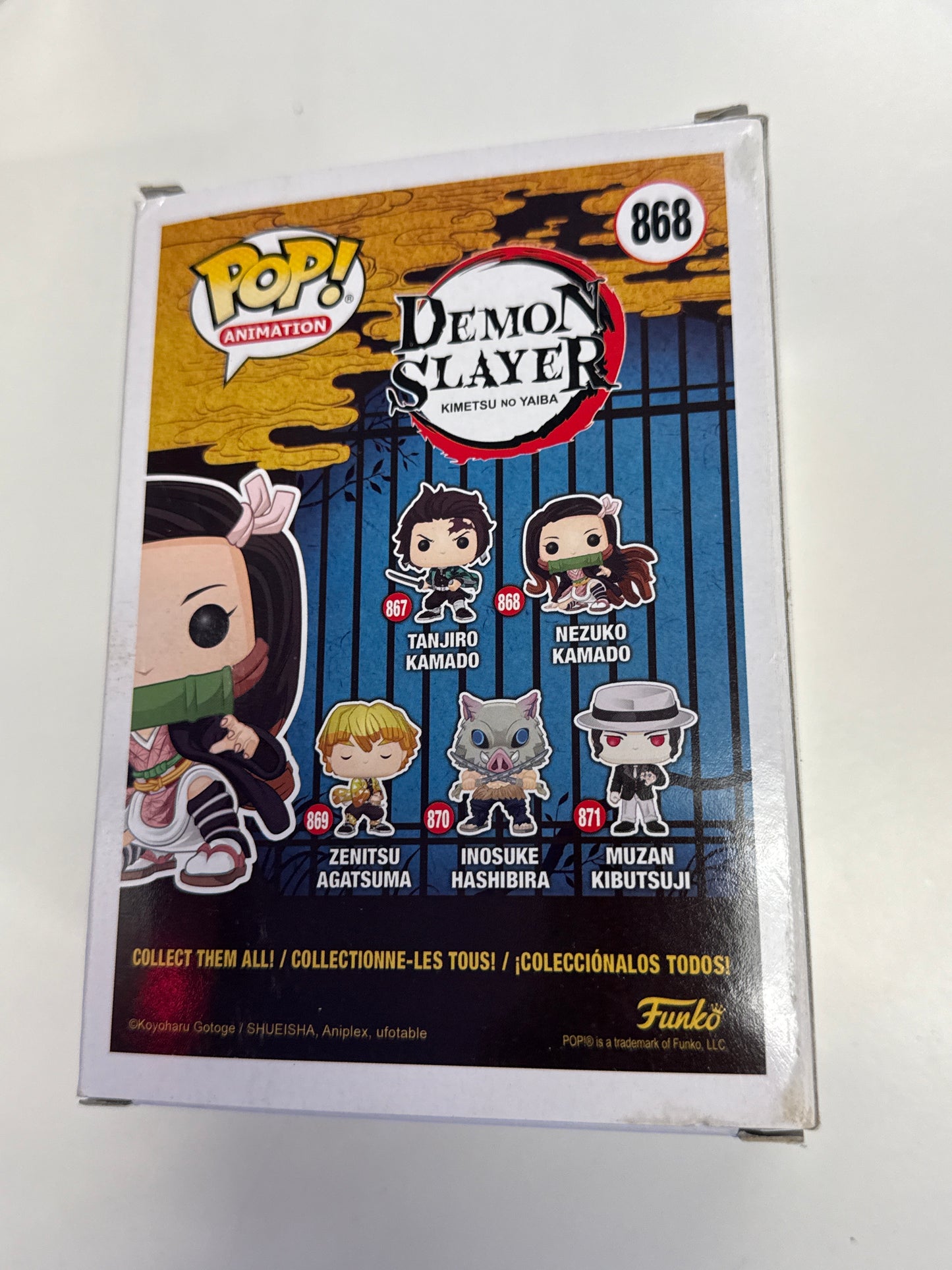 FUNKO POP ANIMATION DEMON SLAYER NEZUKO KAMADO 868 GOOD CONDITION IN BOX