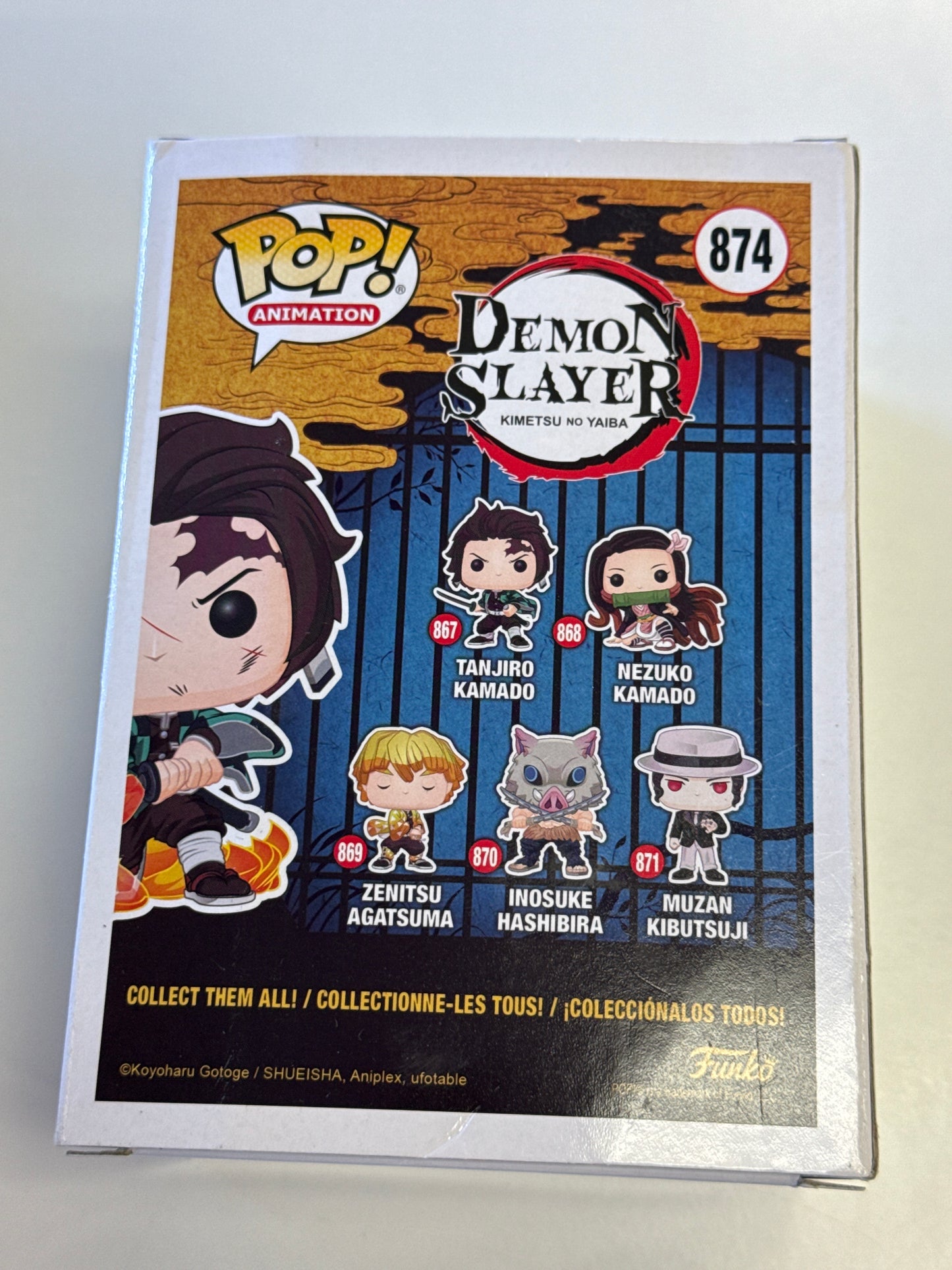 FUNKO POP ANIMATION DEMON SLAYER TANJIRO KAMADO 874 GOOD CONDITION IN BOX