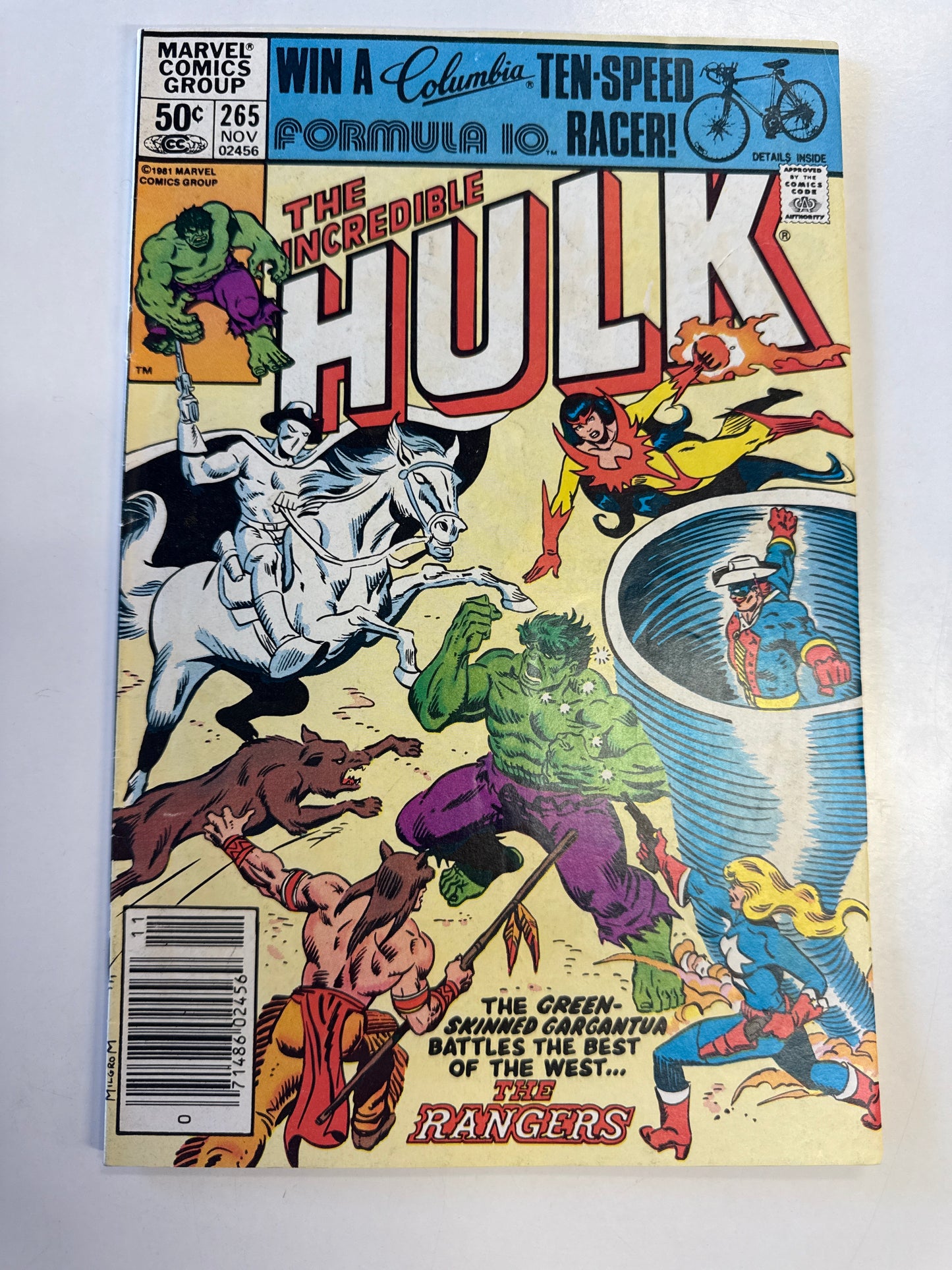 MARVEL COMICS INCREDIBLE HULK #265 the rangers 1981