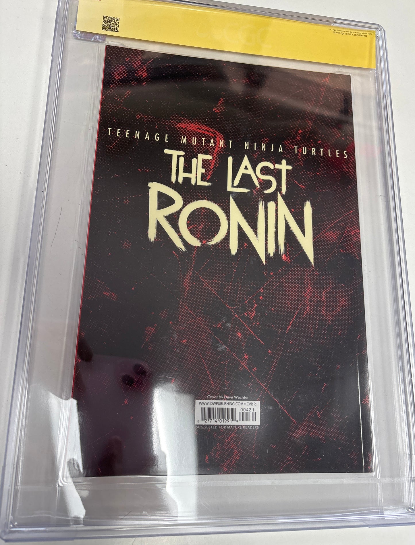 CGC SIGNATURE SERIES 9.6 IDW PUBLISHING TMNT THE LAST RONIN #4 8/21 SIGNED AND SKETCH BY KEVIN EASTMAN