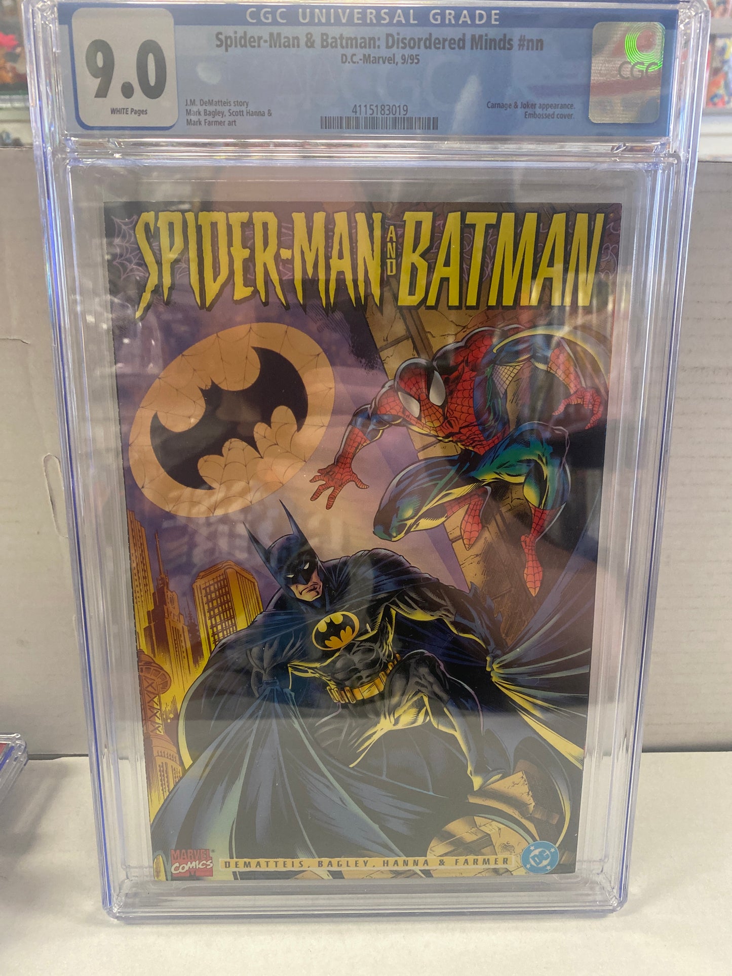 DC/MARVEL COMICS SPIDER-MAN &BATMAN DISORDERED MINDS #NN (1995) CGC 9.0 WP
