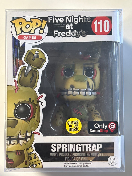 FUNKO POP GAMES FIVE NIGHTS AT FREDDYS # 110 STRINGTRAP GLOW IN THE DARK GAMESTOP EXCLUSIVE EXCELLENT CONDITION