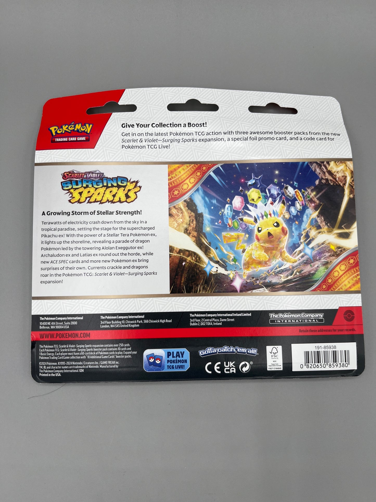 Pokemon TCG surging sparks booster blister pack