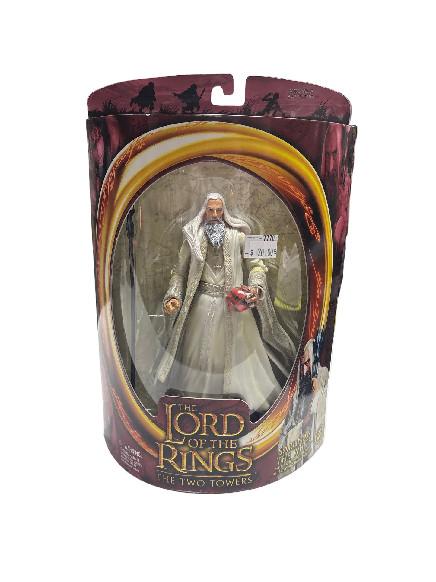 THE LORD OF THE RINGS THE TWO TOWERS SARUMAN THE WHITE ACTION FIGURE TOY BIZ