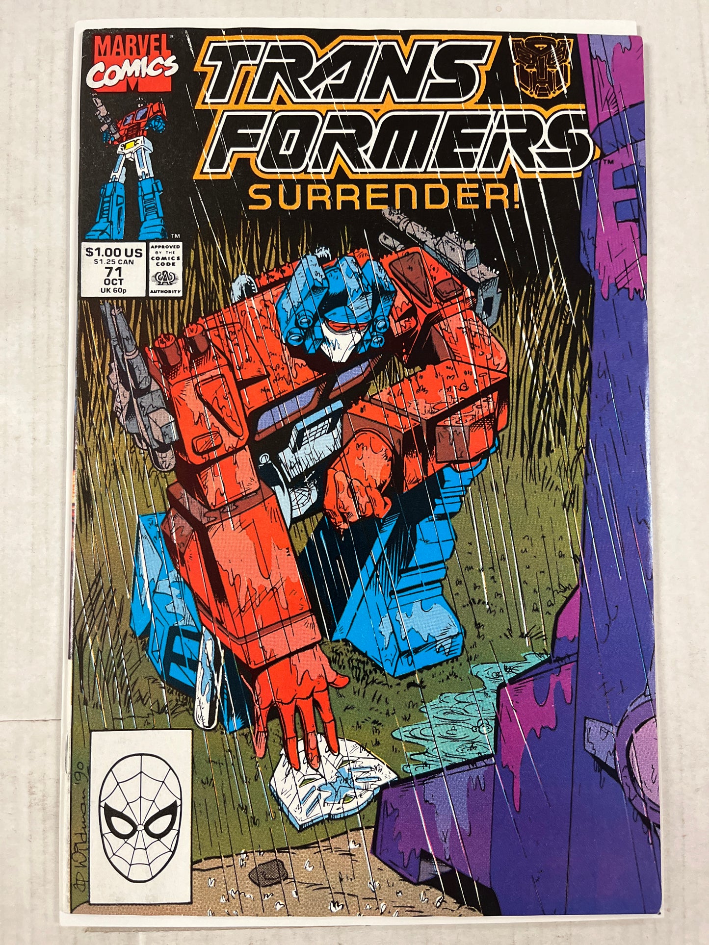 TRANSFORMERS #71 NM/MINT! KEY COMIC BEAUTY! (1990, LOW PRINT!) OPTIMUS COVER!