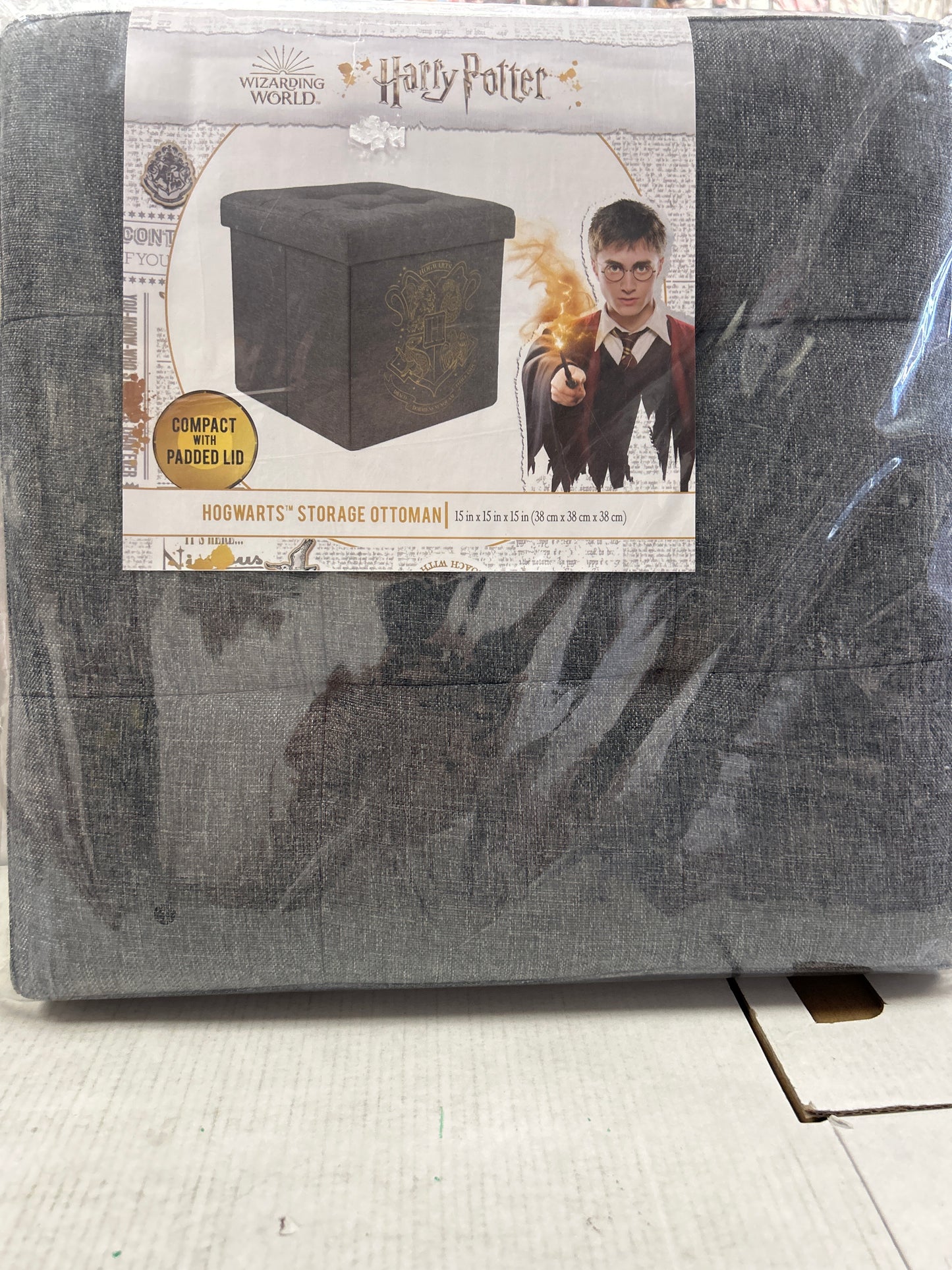 SEALED OTTOMAN STORAGE BIN (15in x 15in x 15in)
