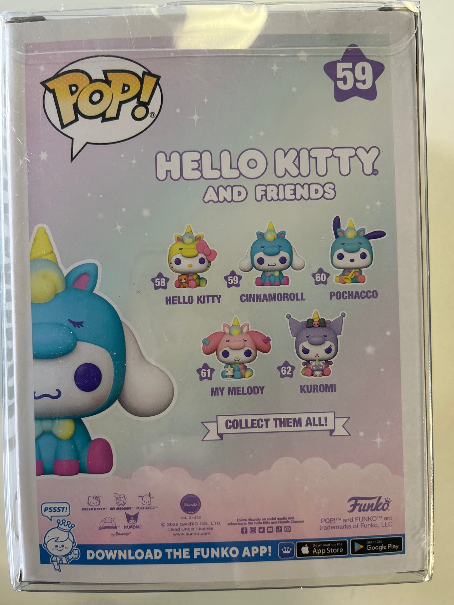 FUNKO POP HELLO KITTY AND FRIENDS #59 EXCLUSIVE CINNAMOROLL VINYL FIGURE