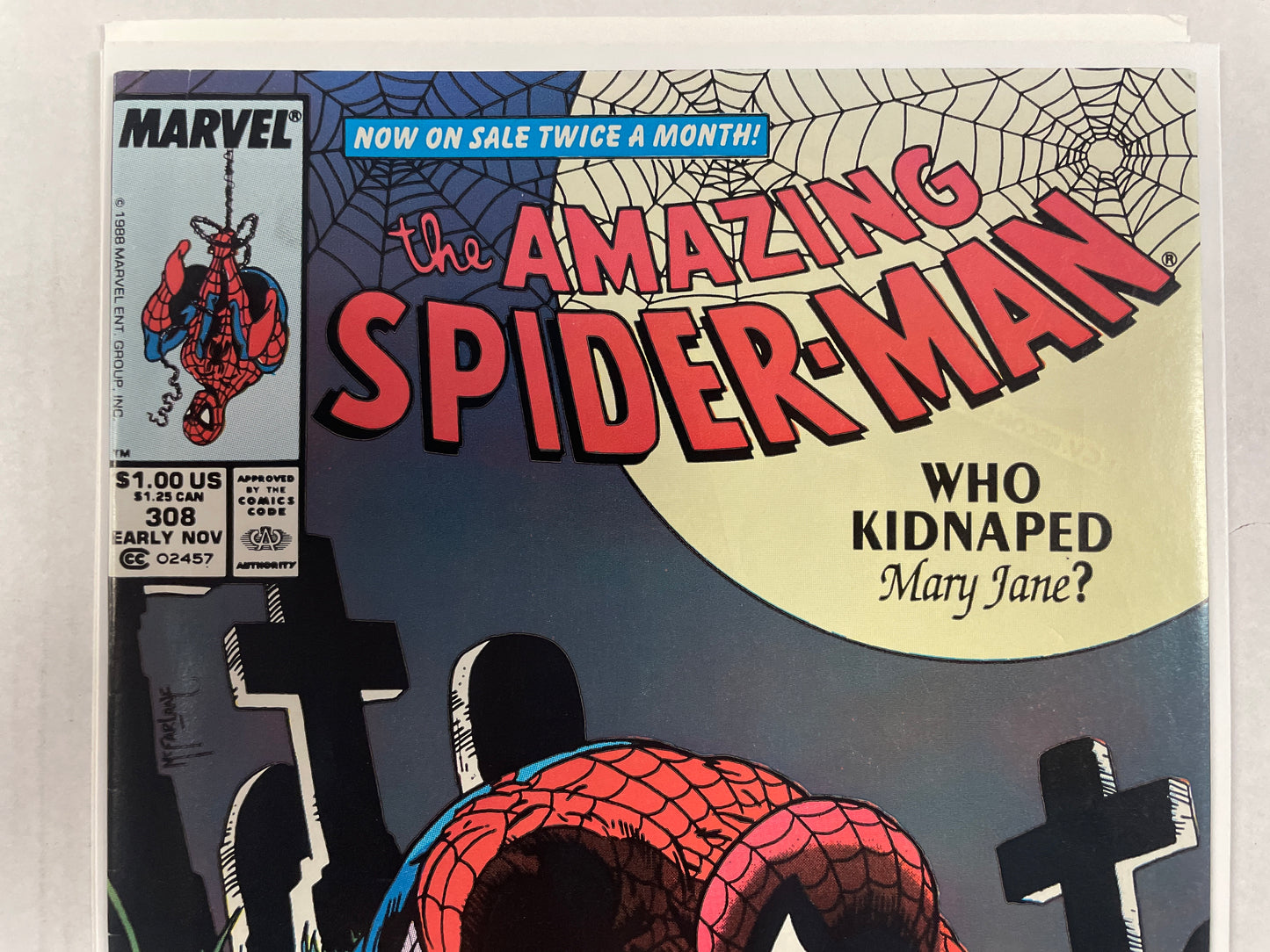 THE AMAZING SPIDER-MAN #308 (NEWSSTAND TODD MCFARLANE!) VF/NM