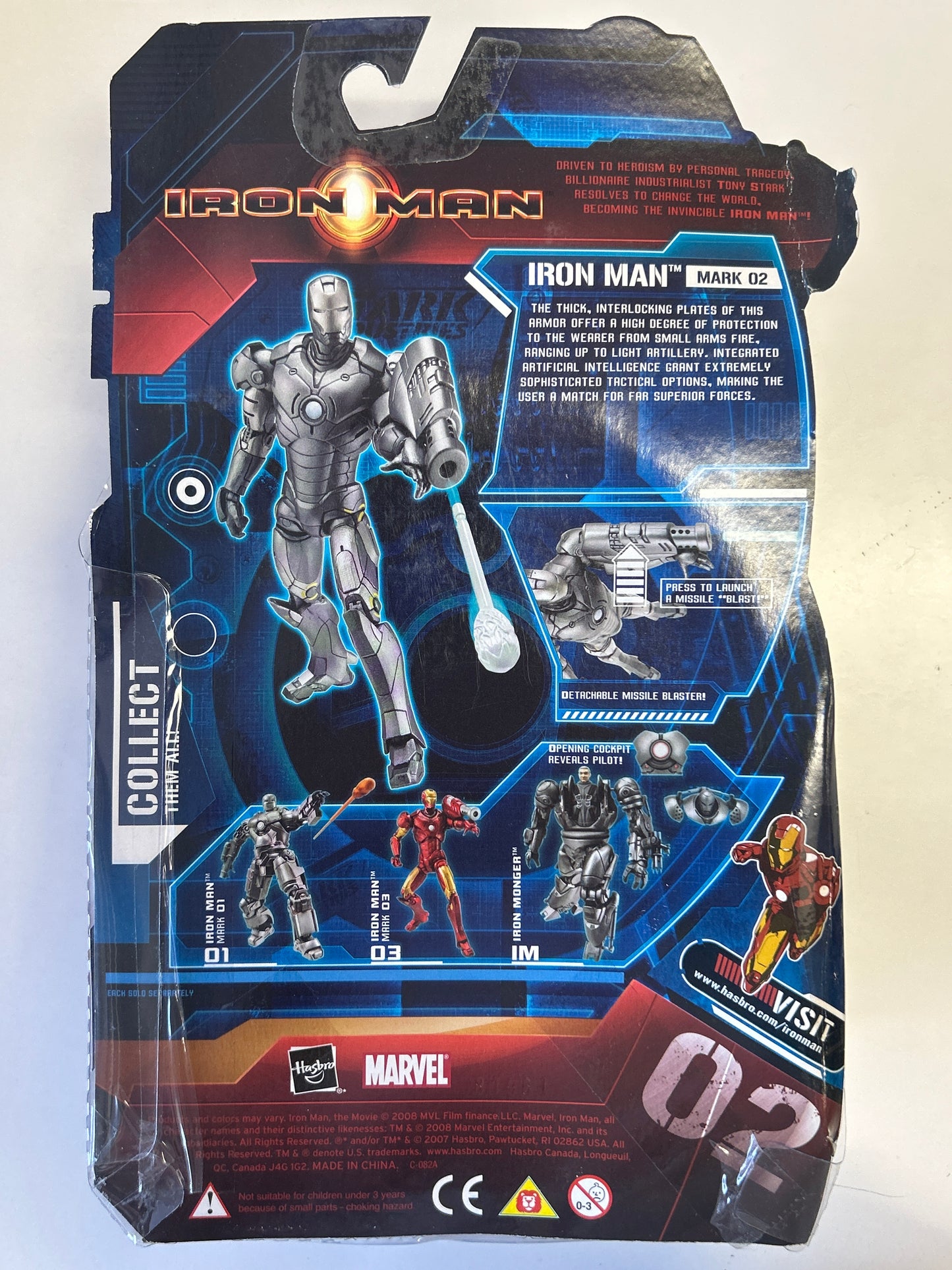 HASBRO MARVEL IRON MAN MARK 02 FIRING MISSILE ACTION FIGURE SEALED IN BOX