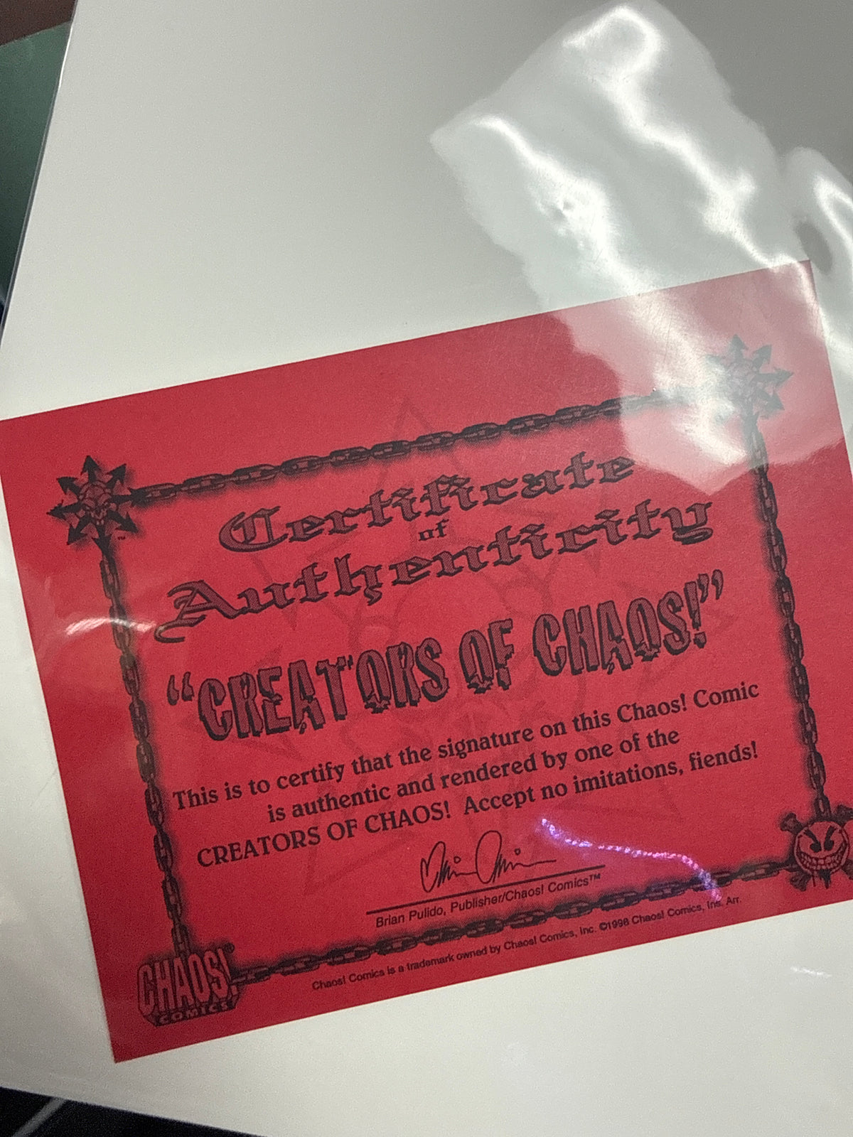 CHAOS EVIL ERNIE #8 NECRO SKETCH ED. #1/100 VERY RARE