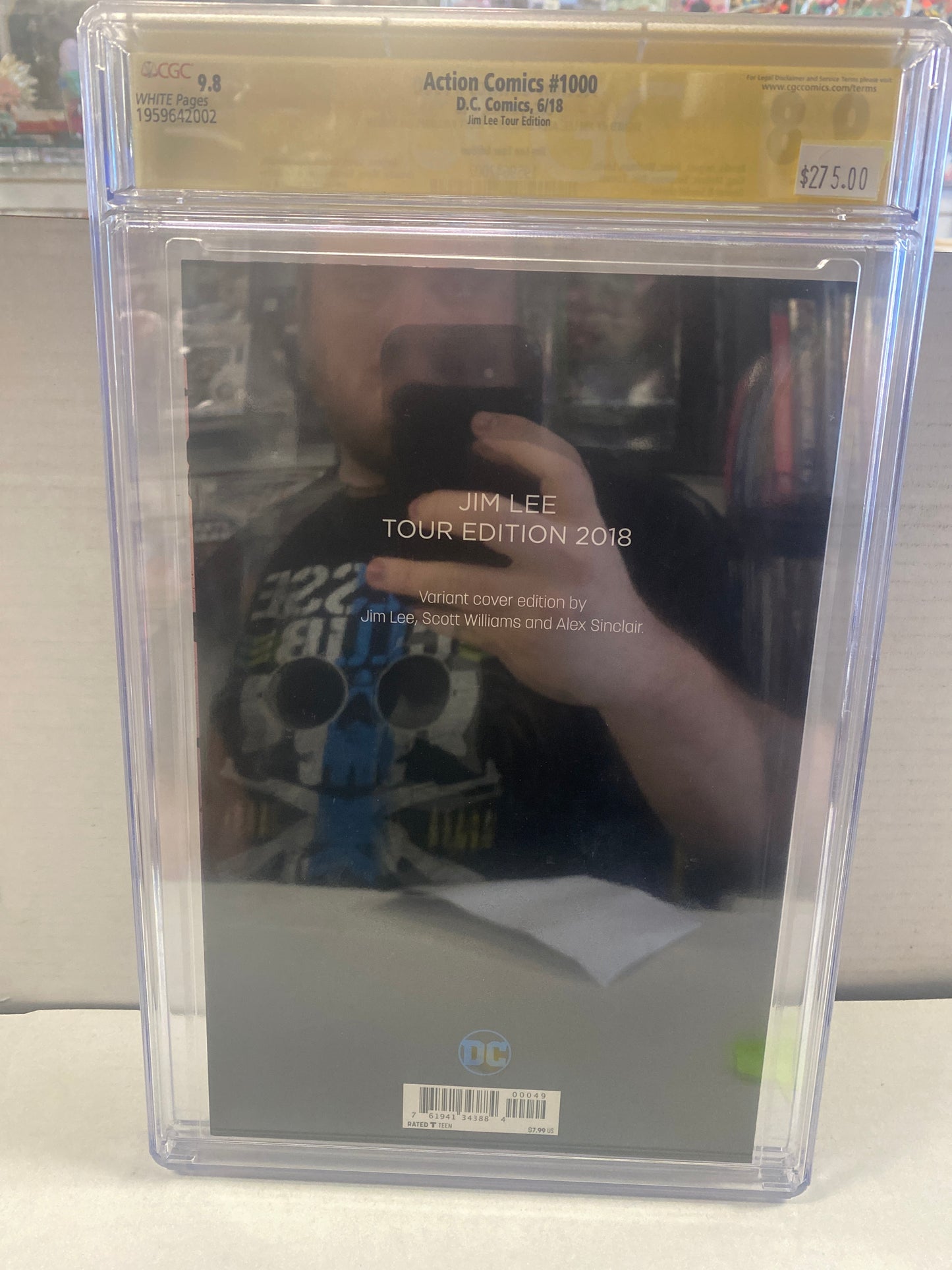 DC COMICS ACTION COMICS #1000 (2018) JIM LEE TOUR EDITION SIGNED BY JIM LEE, ALEX SINCLAIR AND SCOTT WILLIAMS SS CGC 9.8 WP