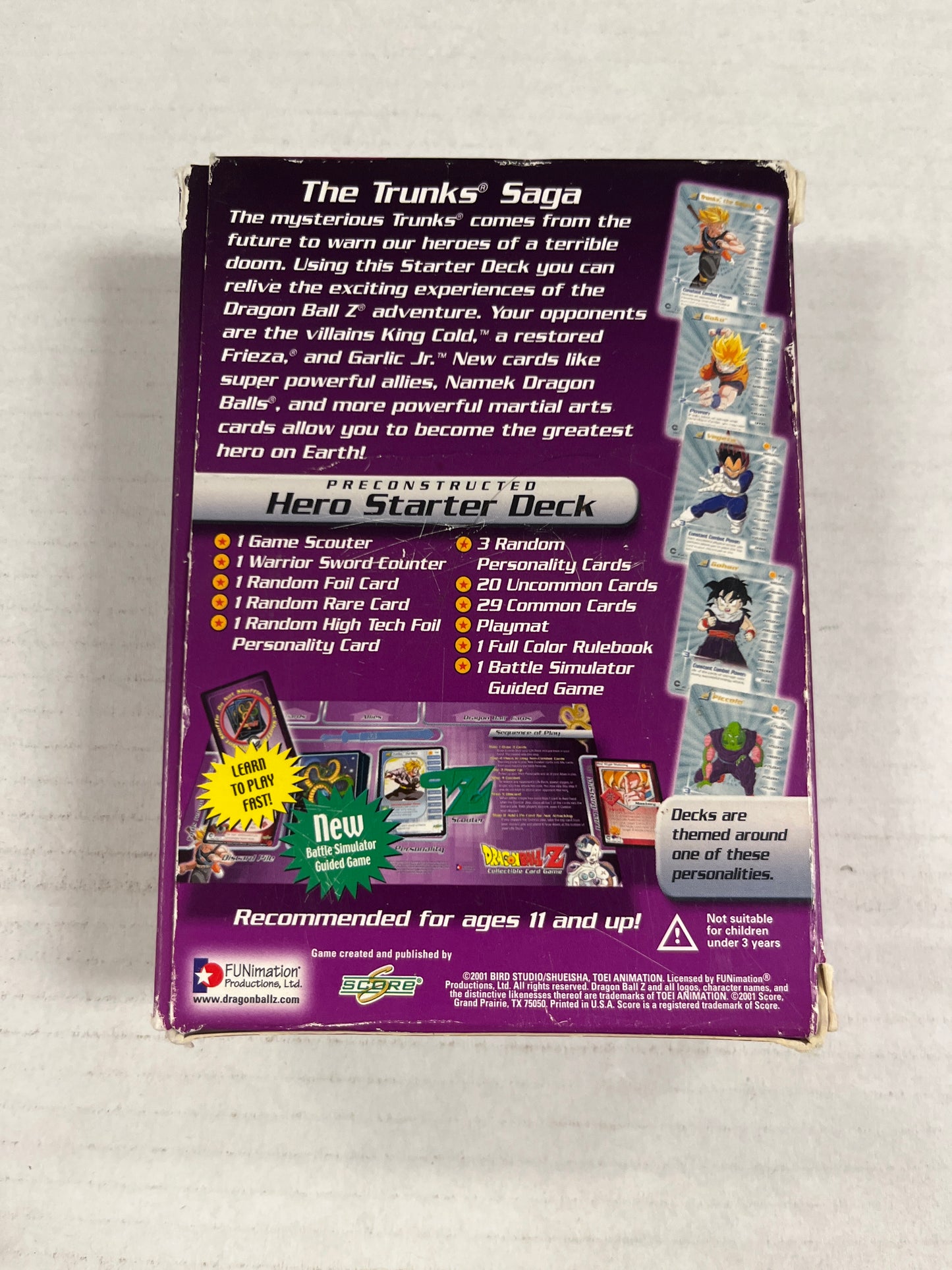 Dragonball Z CCG Trunks Saga Hero Starter Deck complete w/ sword
