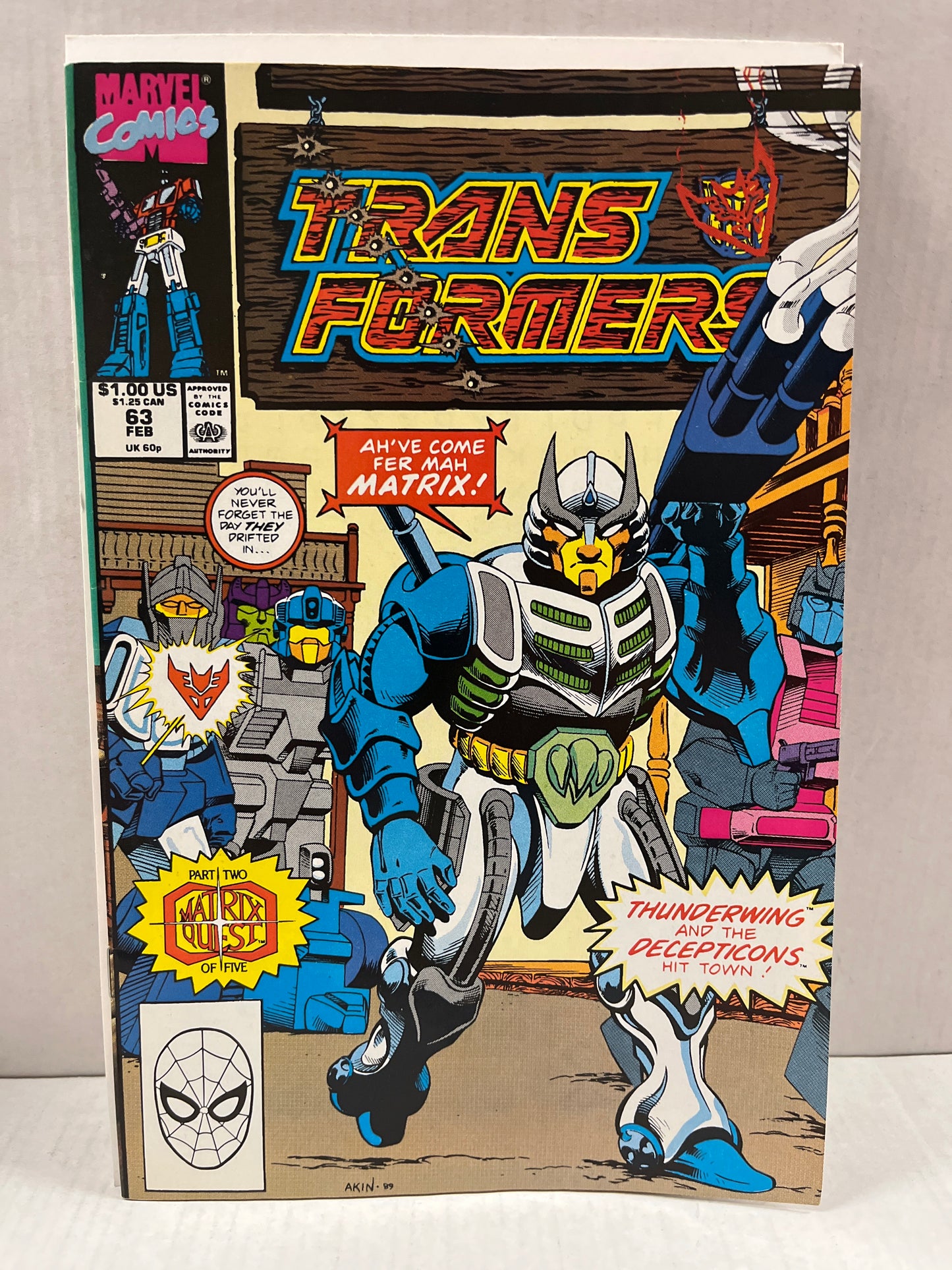 TRANSFORMERS #63 NM/MINT GEM! KEY COMIC! (1990, LOW PRINT RUN!)