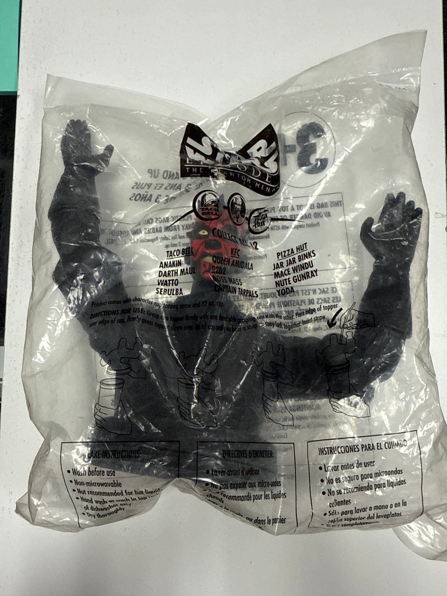 STAR WARS COLLECTORS CUP TOPPERS TACO BELL KFC PIZZA HUT PROMOTION SEALED DARTH MAUL