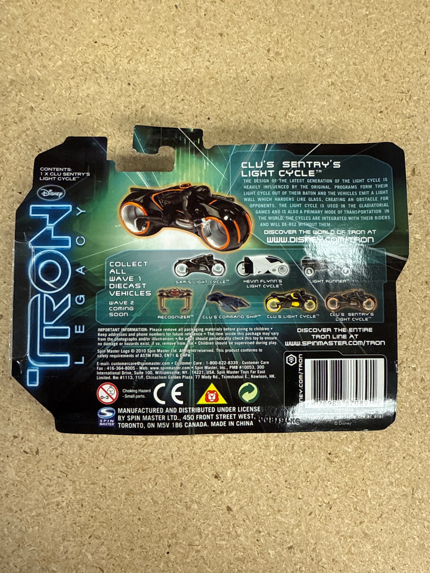 DISNEY TRON LEGACY CLU’s SENTRY’s LIGHT CYCLE