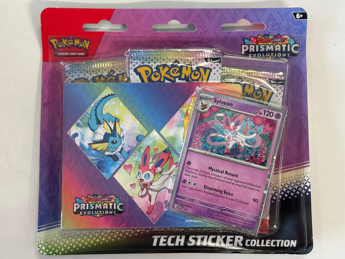 POKÉMON TCG SCARLET & VIOLET PRISMATIC EVOLUTIONS TECH STICKER COLLECTION 3 PACK BLISTER