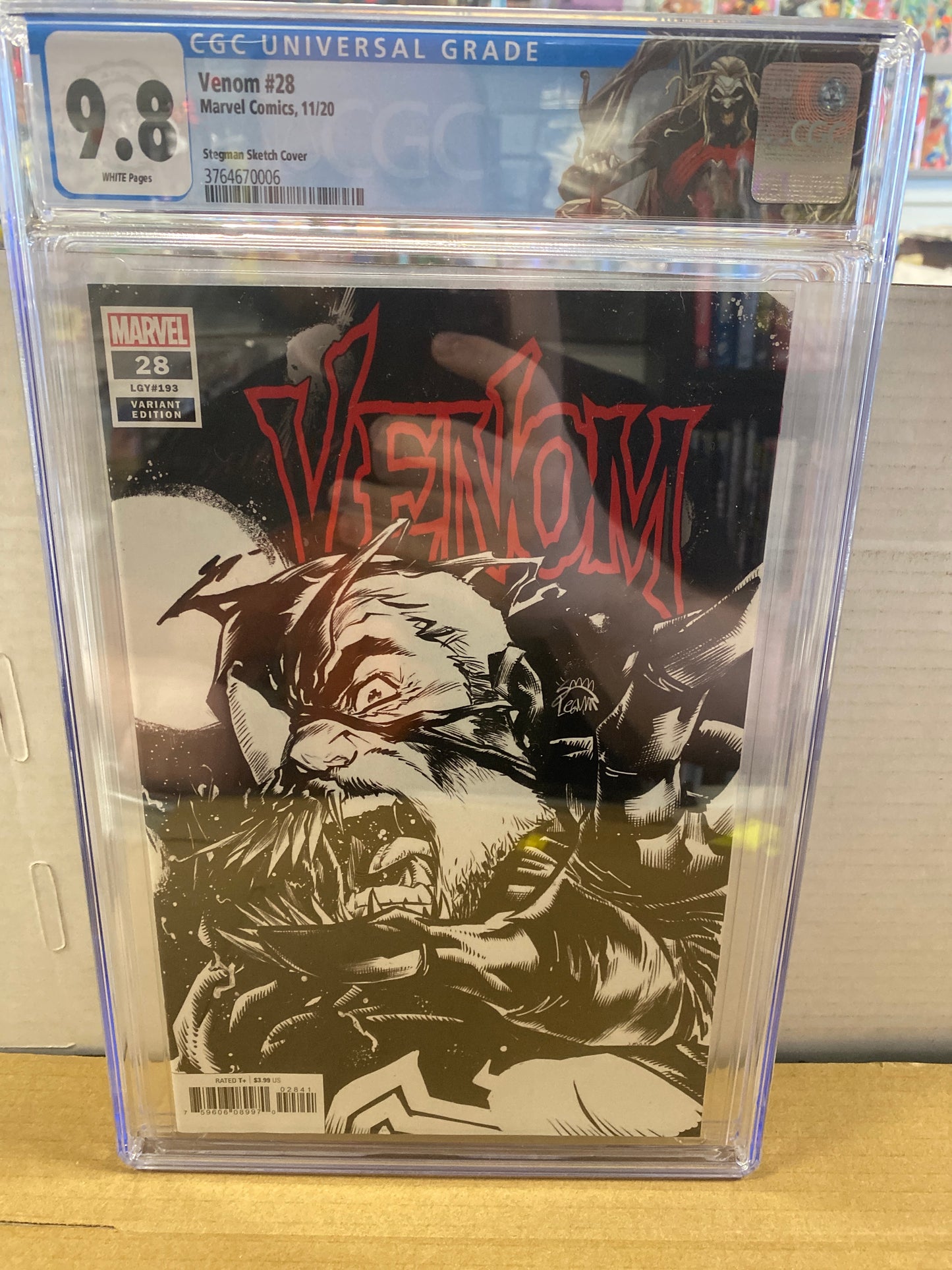 MARVEL COMICS VENOM #28 (2020) STEGMAN SKETCH COVER CGC 9.8 WP