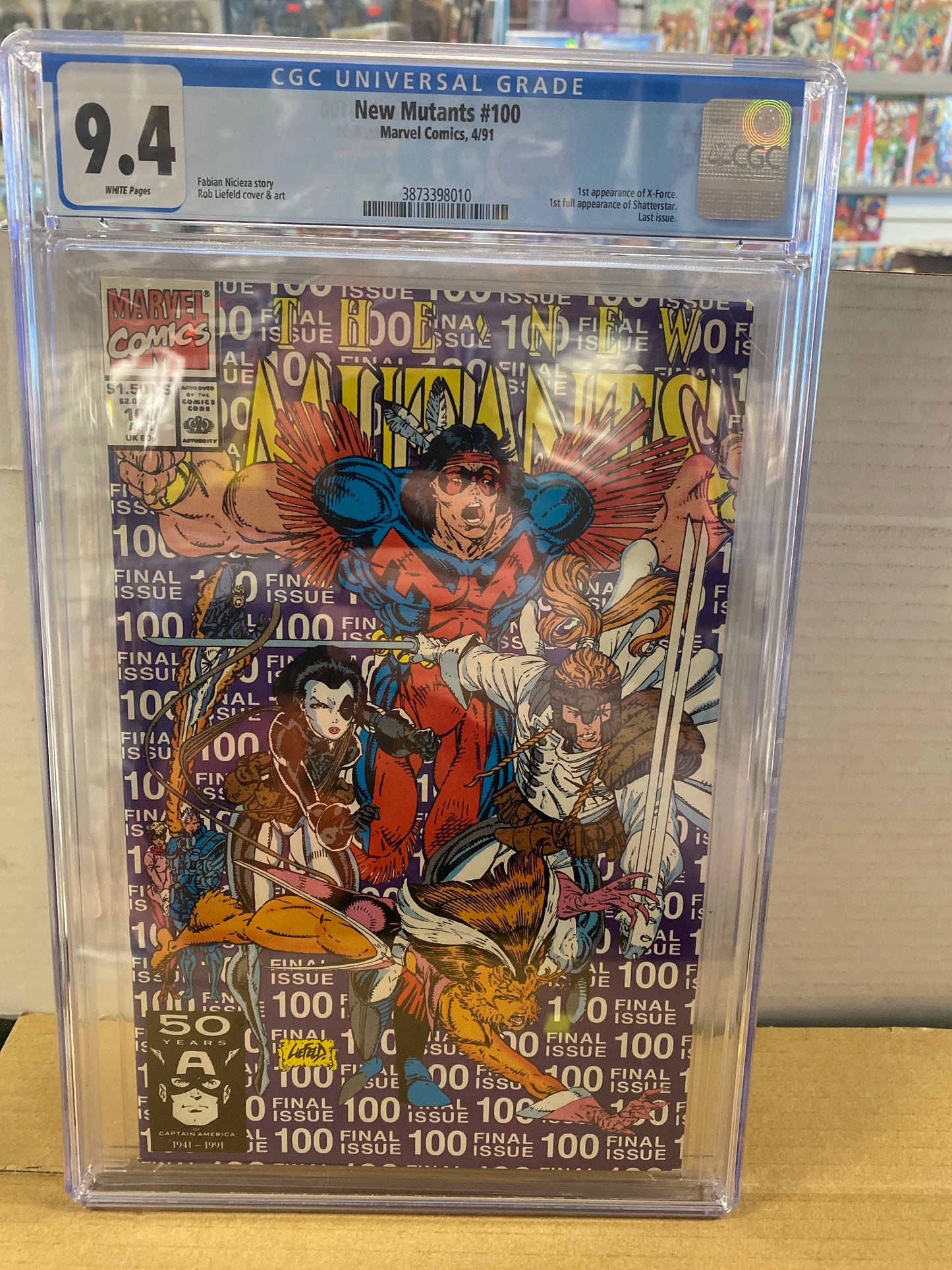 MARVEL COMICS NEW MUTANTS #100 (1991) 1ST APPEARANCE OF X-FORCE AND SHATTERSTAR CGC 9.4 WP