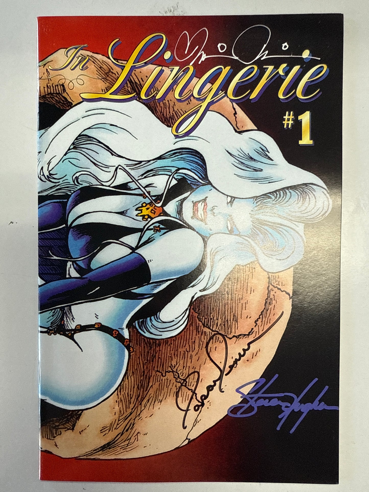 CHAOS COMICS LASY DEATH IN LINGERIE TRIPLE SIGNED #1 STEVEN HUGHES JASON JENSON & BRIAN PULIDO