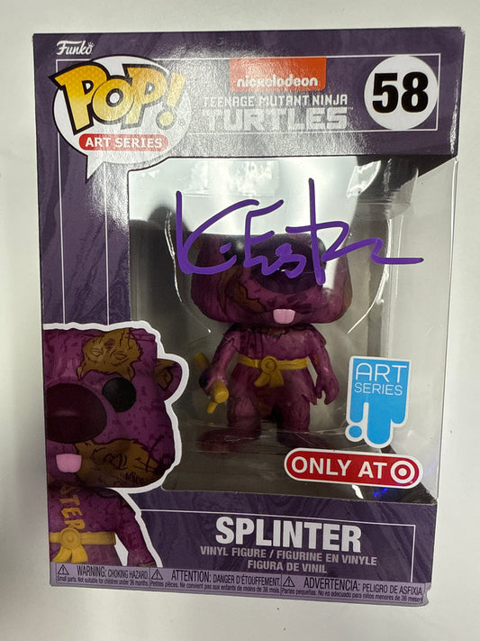 FUNKO POP NICKELODEON TEENAGE MUTANT NINJA TURTLES SPLINTER ART SERIES SIGNED AND REMARKED K EASTMAN WITH CERT