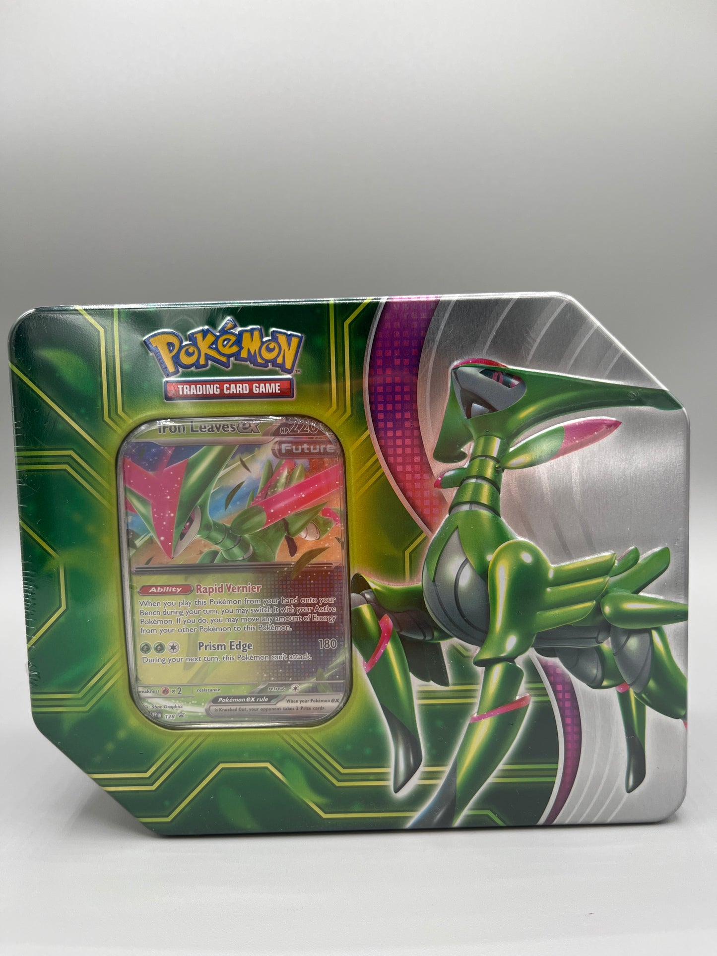 Pokemon Trading card game Iron Leaves EX tin
