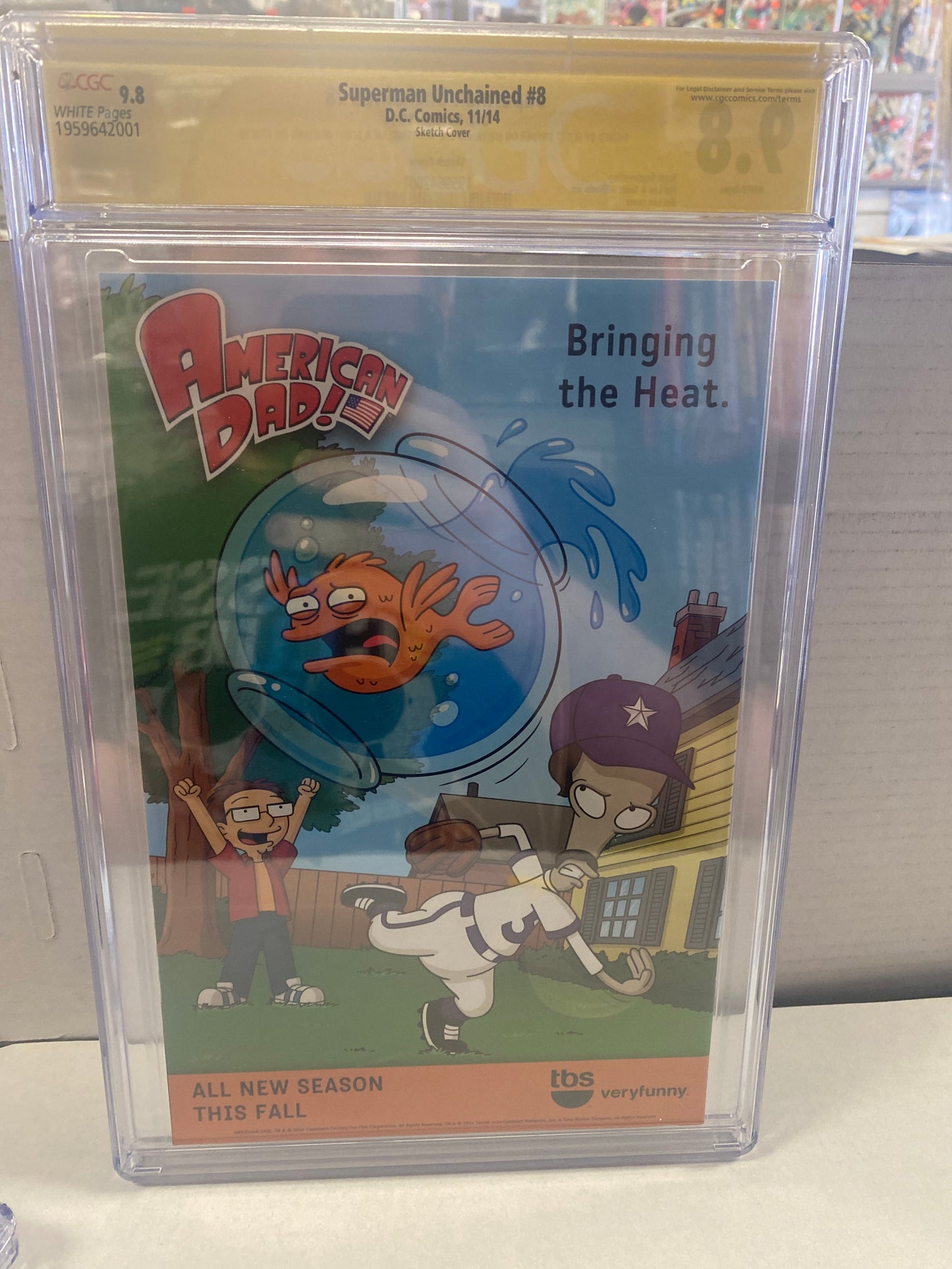 DC COMICS SUPERMAN UNCHAINED #8 (2014) SKETCH COVER SIGNED BY SCOTT SNYDER, JIM LEE, ALEX SINCLAIR AND SCOTT WILLIAMS SS CGC 9.8 WP