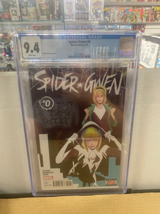 MARVEL COMICS SPIDER-GWEN #0 (2016) CGC 9.4 WP