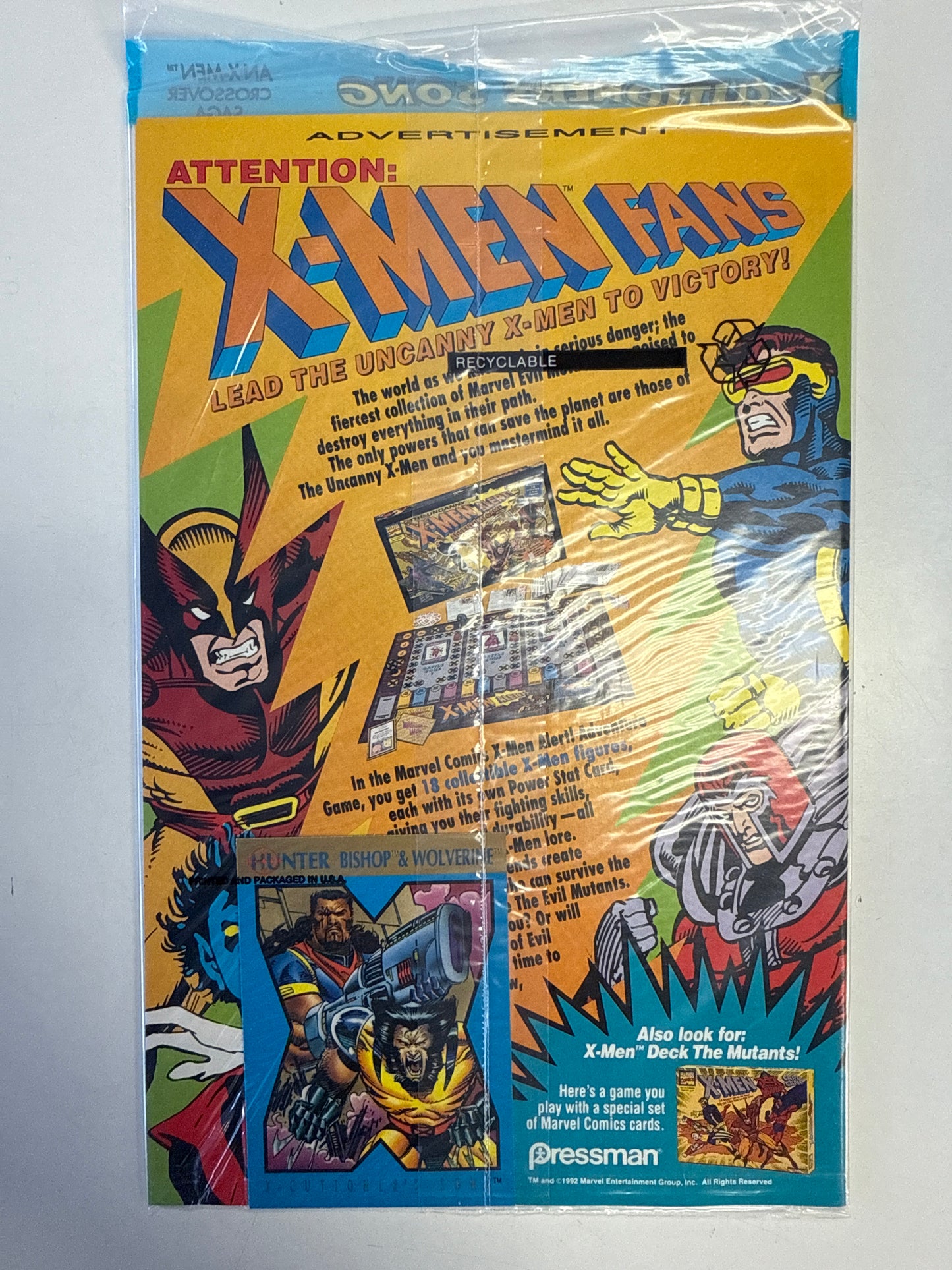 MARVEL COMICS UNCANNY X-MEN #295 X-CUTIONERS SONG PART 5 SEALED IN POLYBAG W CARD