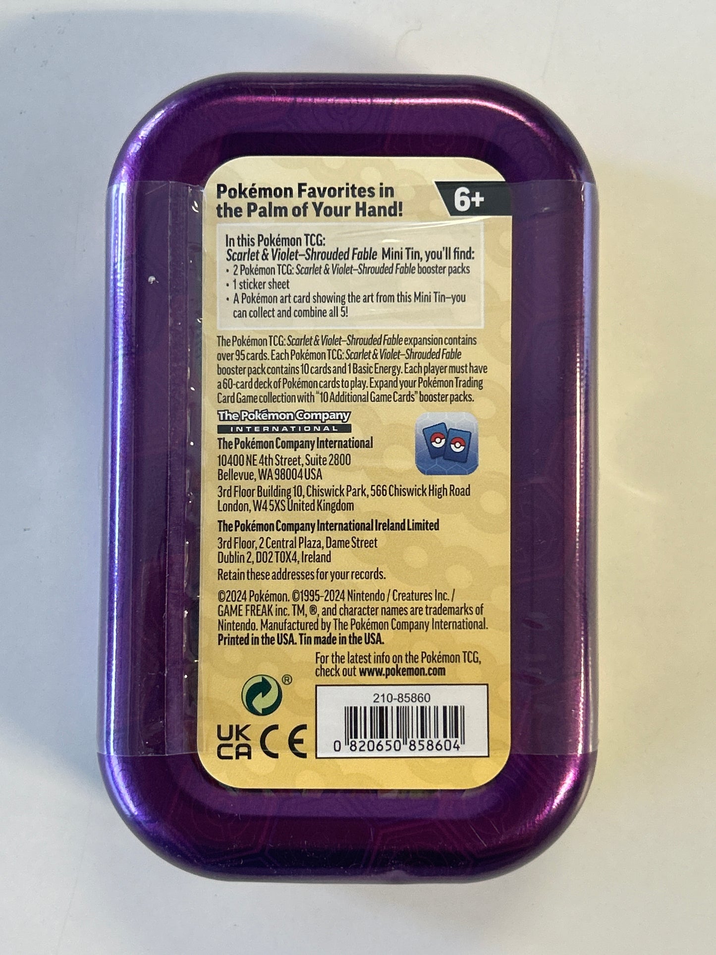 POKÉMON TCG SCARLET & VIOLET
SHROUDED FABLE MINI TIN SEALED
