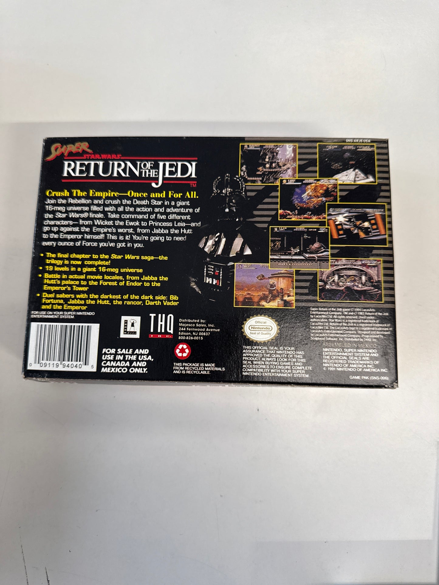 SUPER NINTENDO SNES STAR WARS RETURN OF THE JEDI CIB